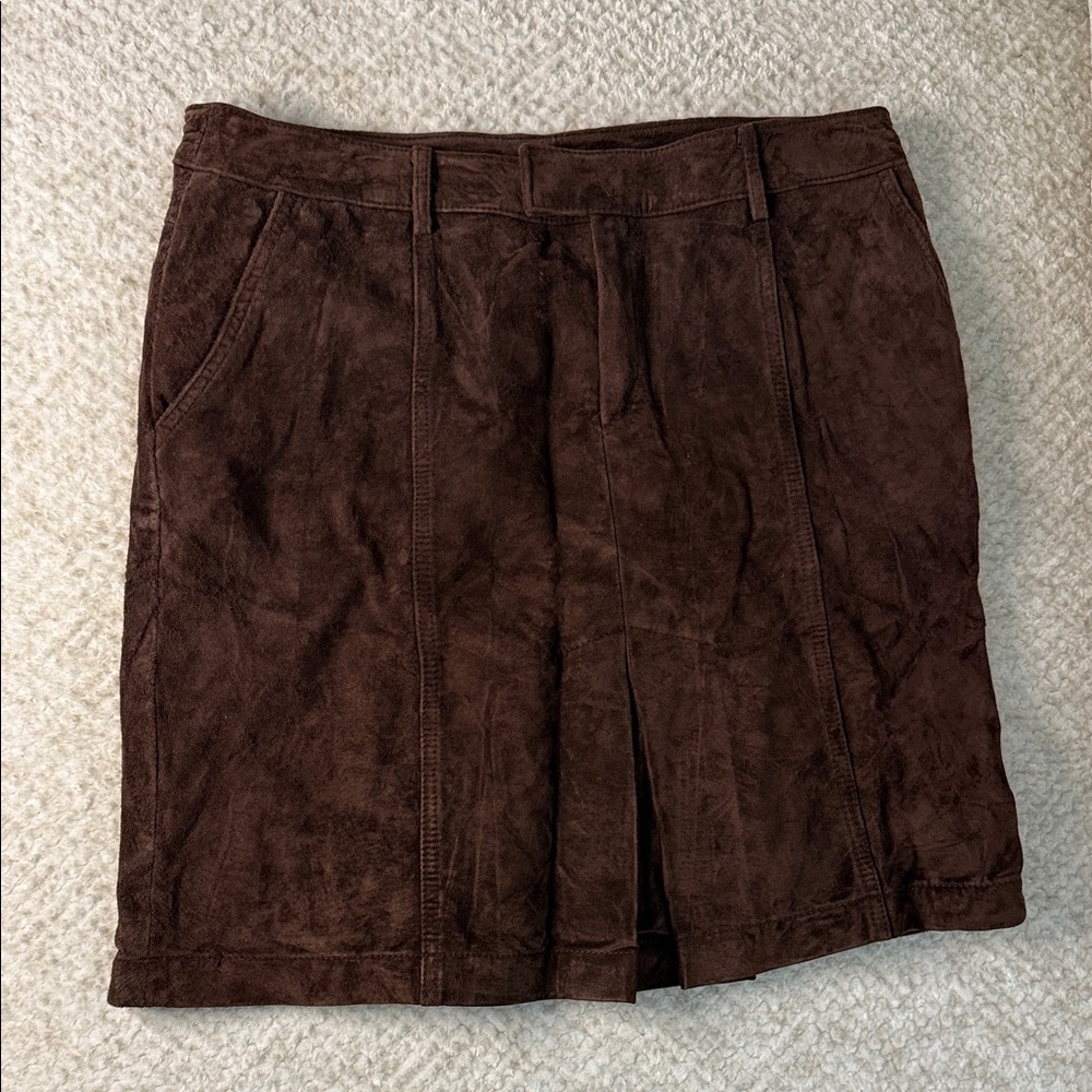 Lilly Pulitzer - Brown Suede Skirt (8)